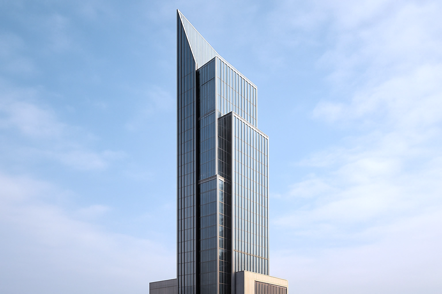 Crystal Spire - Prismatic glass tower design